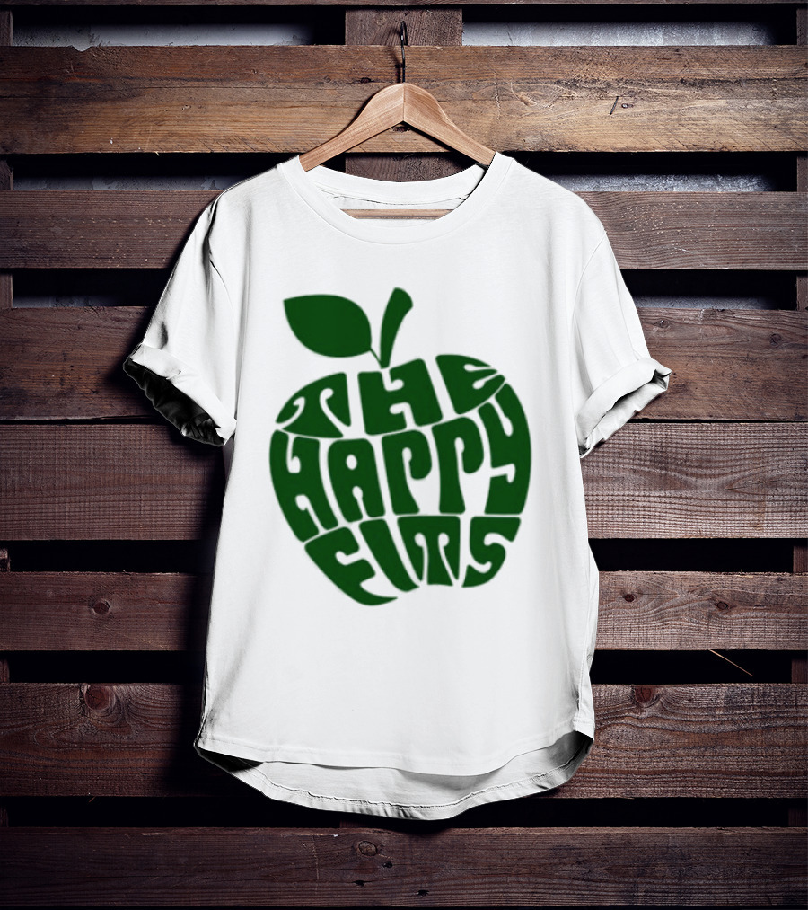 The Happy Fits Green Apple Text Art T-Shirt