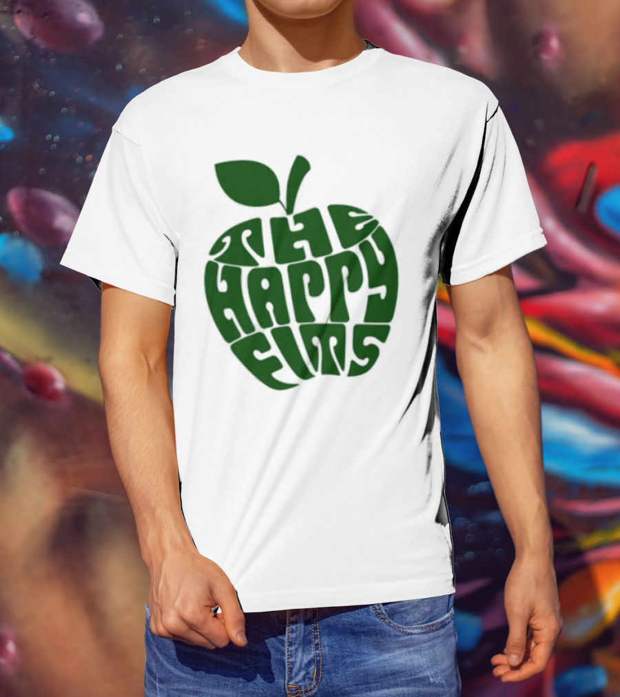 The Happy Fits Green Apple Text Art T-Shirt