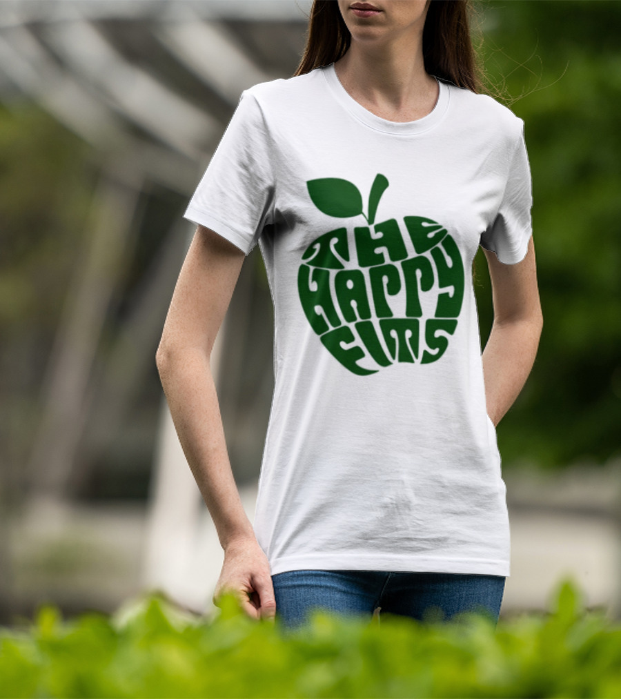The Happy Fits Green Apple Text Art T-Shirt