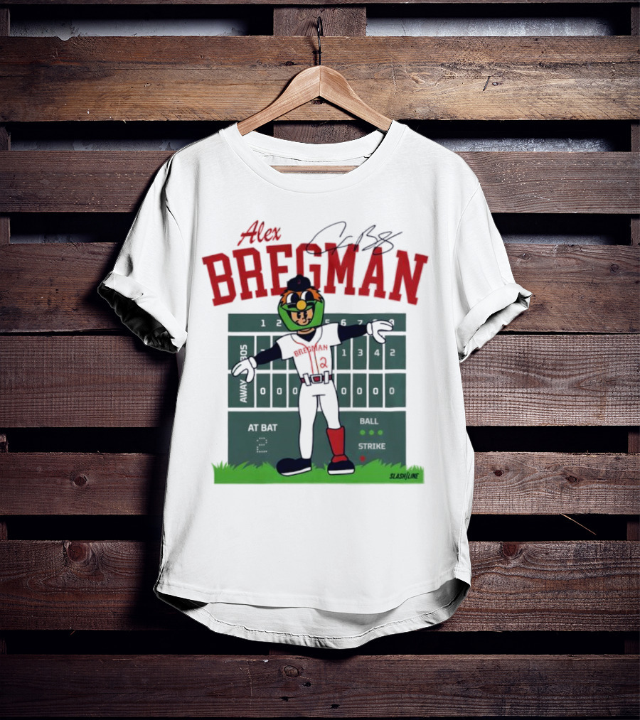 Alex Bregman Slashline Mascot Signature T-Shirt