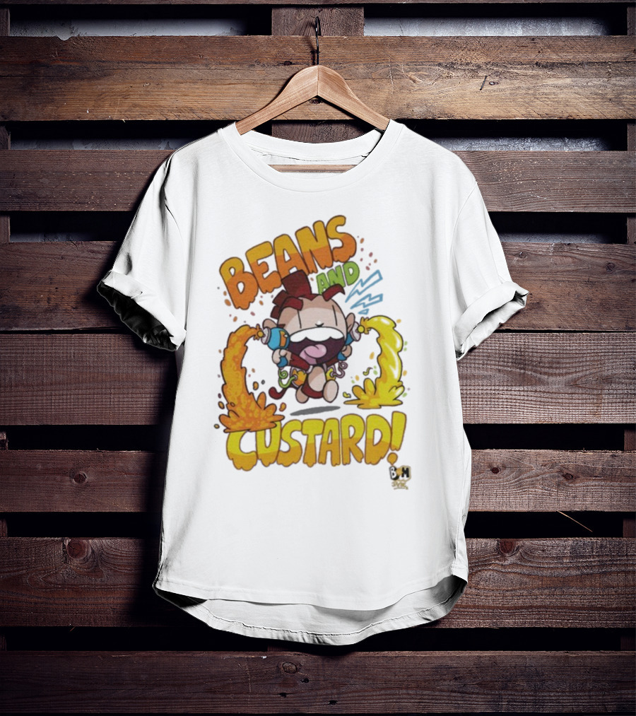 Beans And Custard Monkey Splash Comic Style Adventure T-Shirt