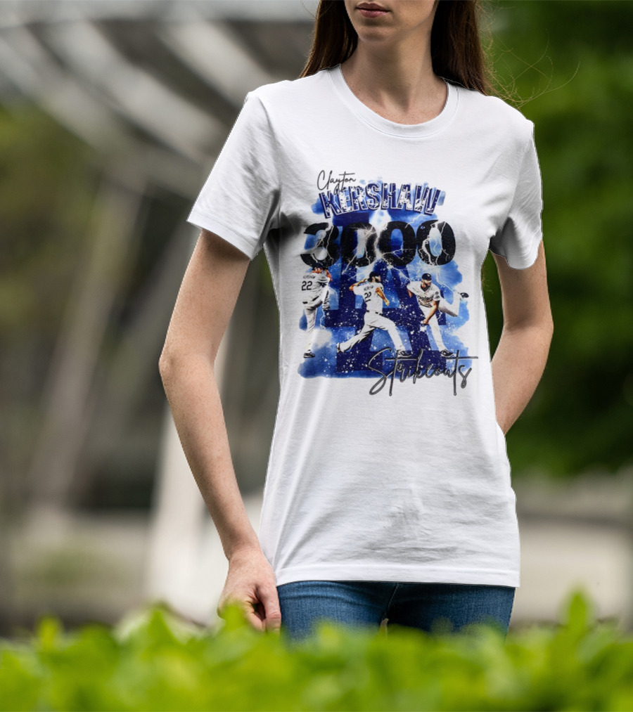 Clayton Kershaw 3000 Strikeouts Los Angeles Dodgers MLB Vintage T-Shirt