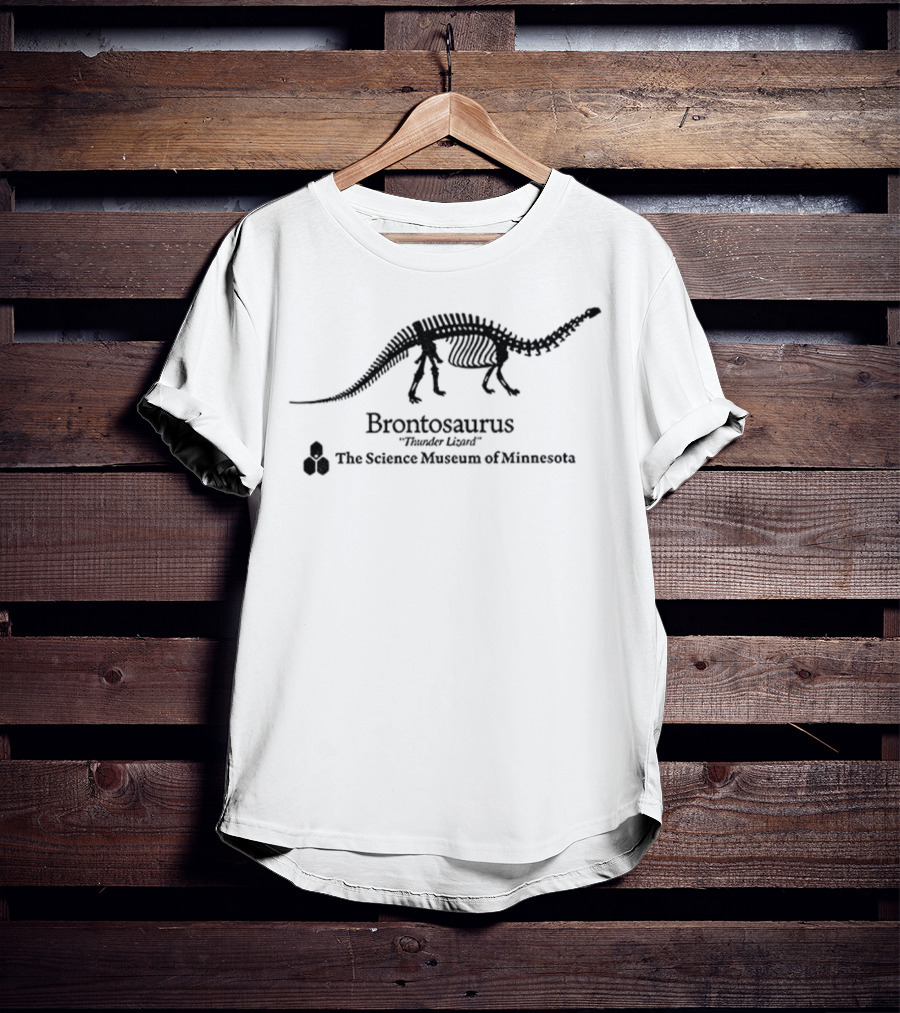 Brontosaurus Thunder Lizard The Science Museum Of Minnesota Stranger Things Dustin T-Shirt