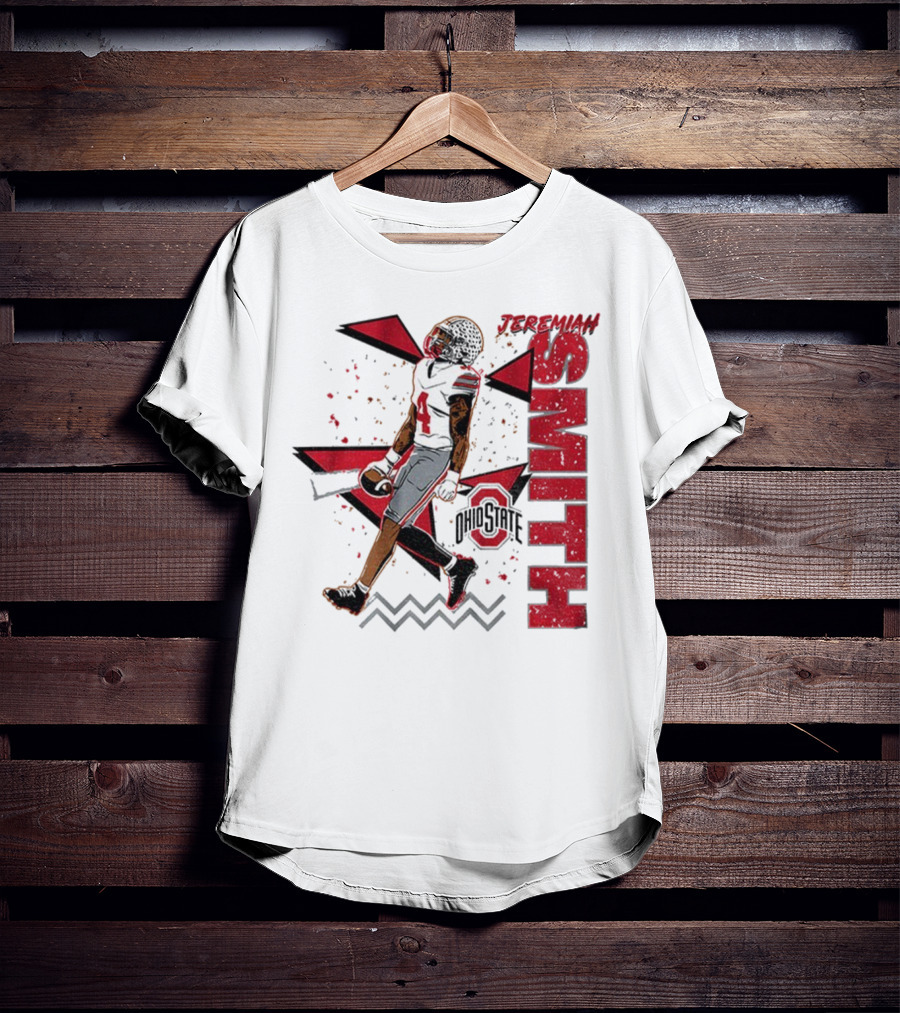 Ohio State Buckeyes Football Jeremiah Smith 90s Style Vintage Red Black Pattern T-Shirt