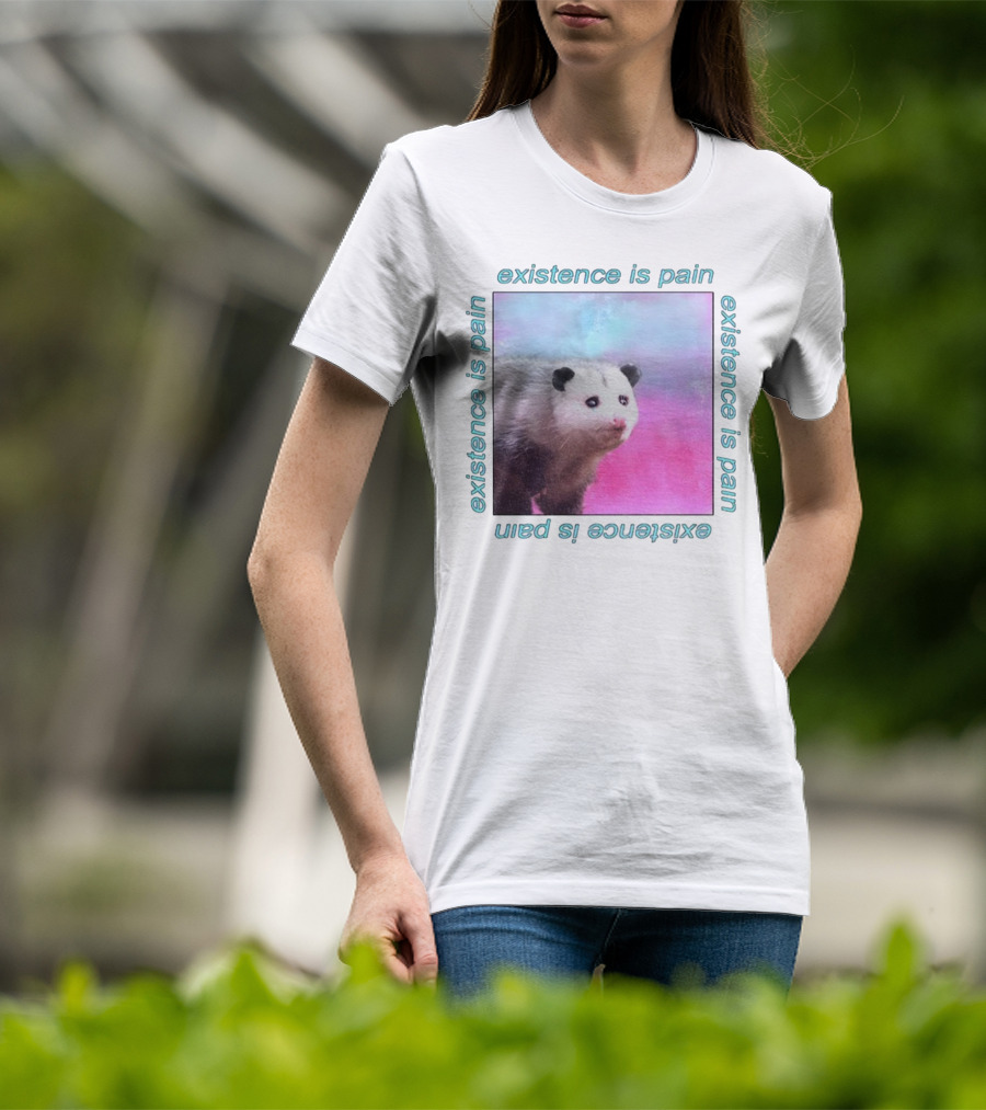 Existence Is Pain Possum Vintage Retro Theme T-Shirt