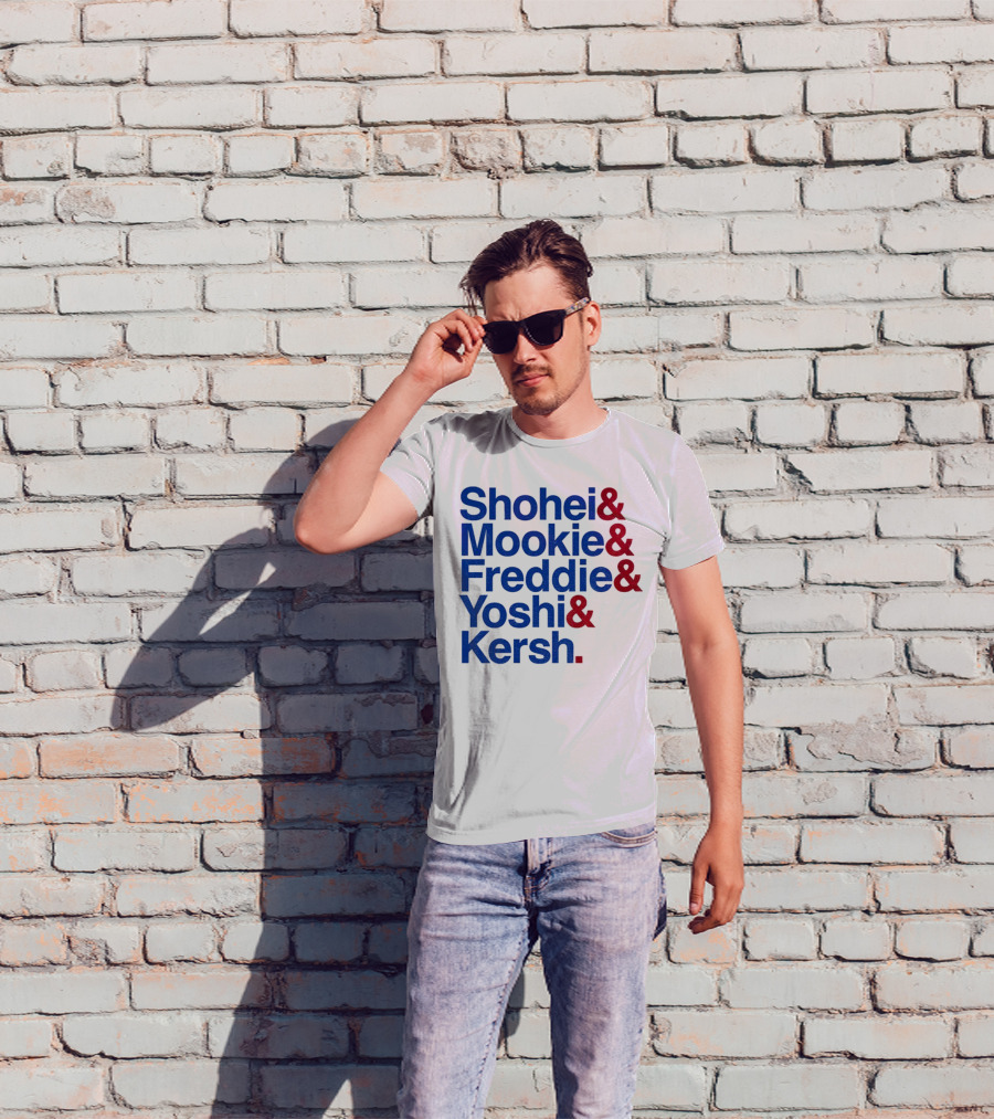 Shohei Mookie Freddie Yoshi Kersh Los Angeles Dodgers Baseball Ampersand Stars 2025 T-Shirt