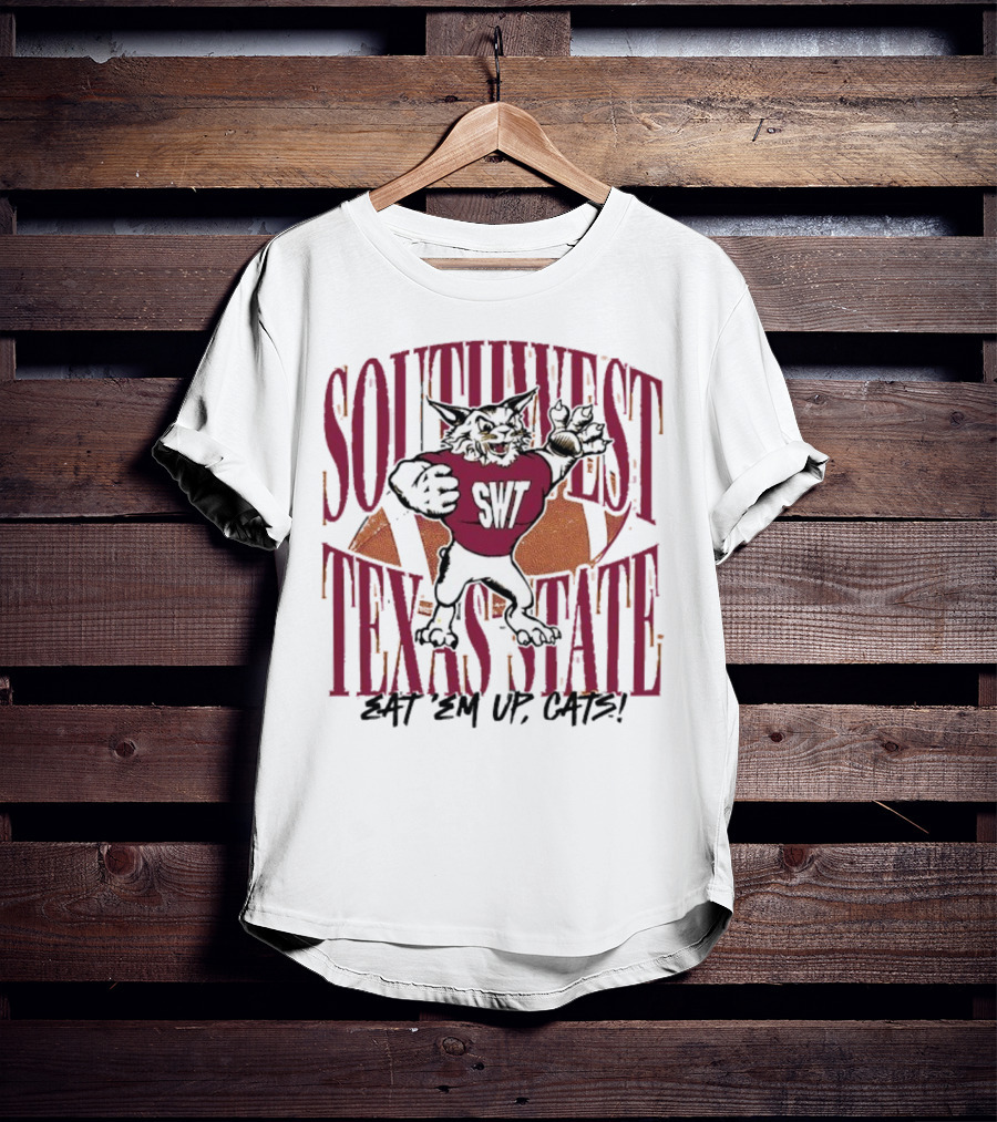 SWT Southwest Texas State Bobcats Mascot Eat 'Em Up Cats T-Shirt