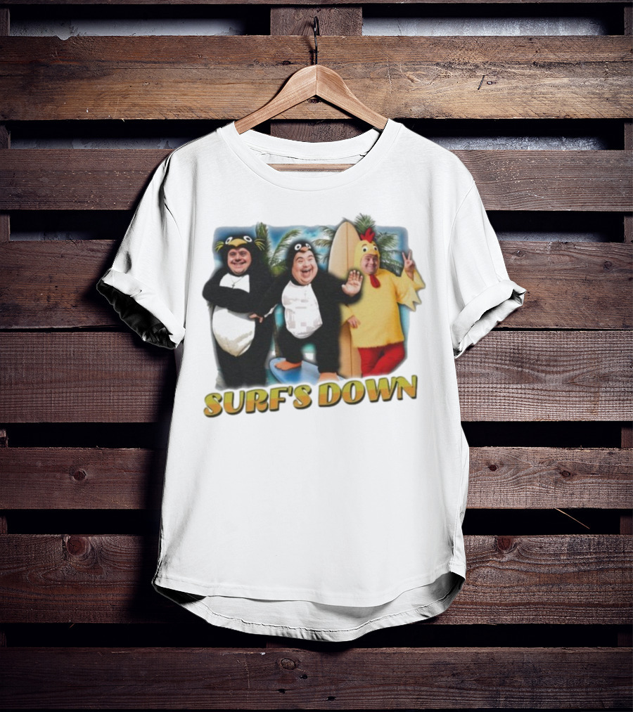 "Surf’s Down Penguin And Chicken Costume Fun" T-Shirt