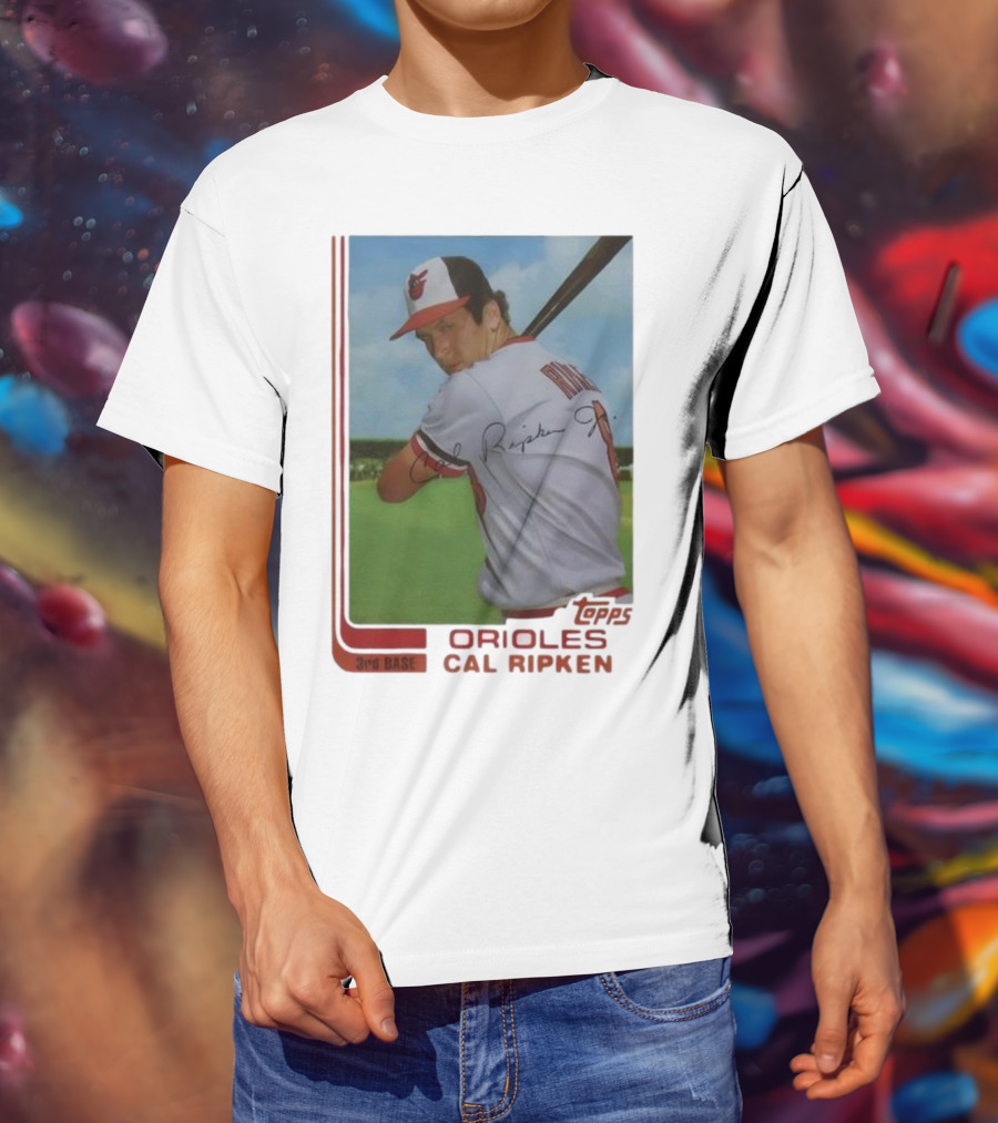 Cal Ripken Jr. Baltimore Orioles Baseball Card Topps MLB Signature Player T-Shirt