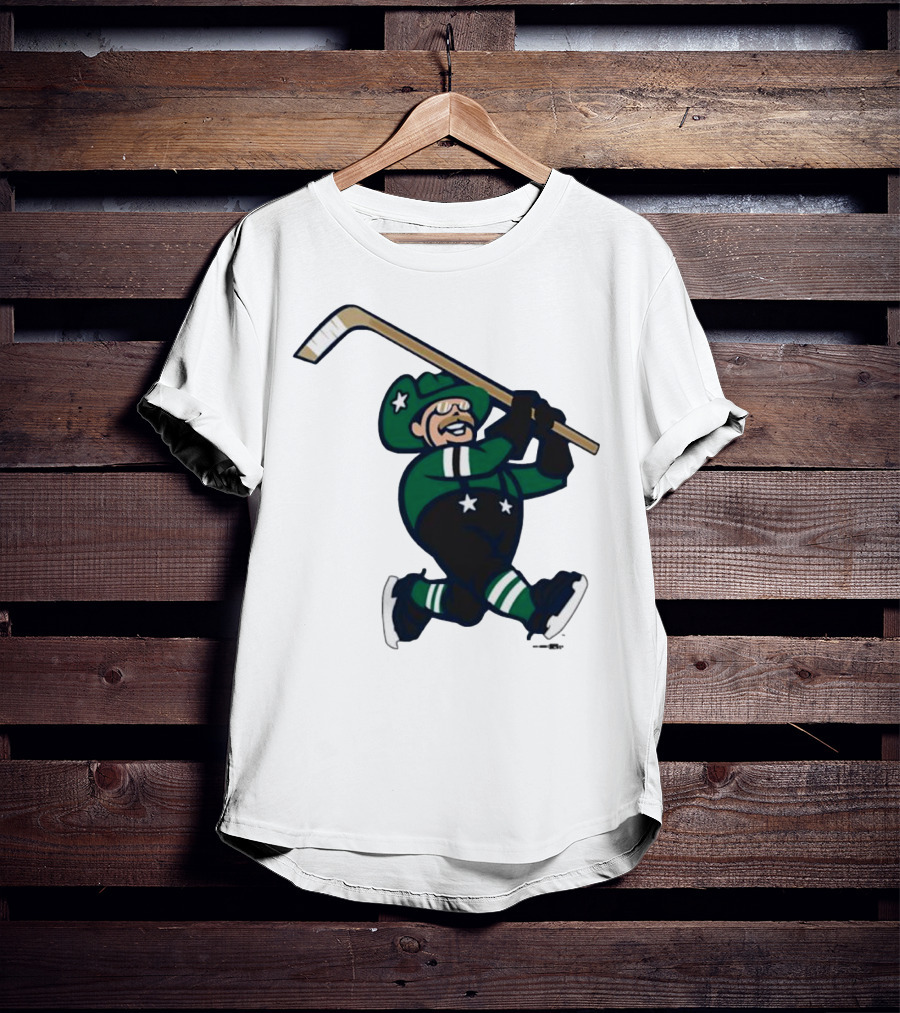 Frisco RoughRiders Dallas Stars Night Mascot Skating Youth Hockey T-Shirt