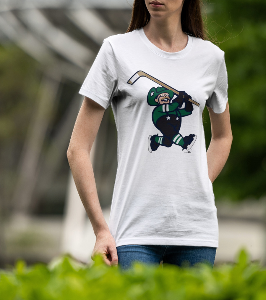 Frisco RoughRiders Dallas Stars Night Mascot Skating Youth Hockey T-Shirt