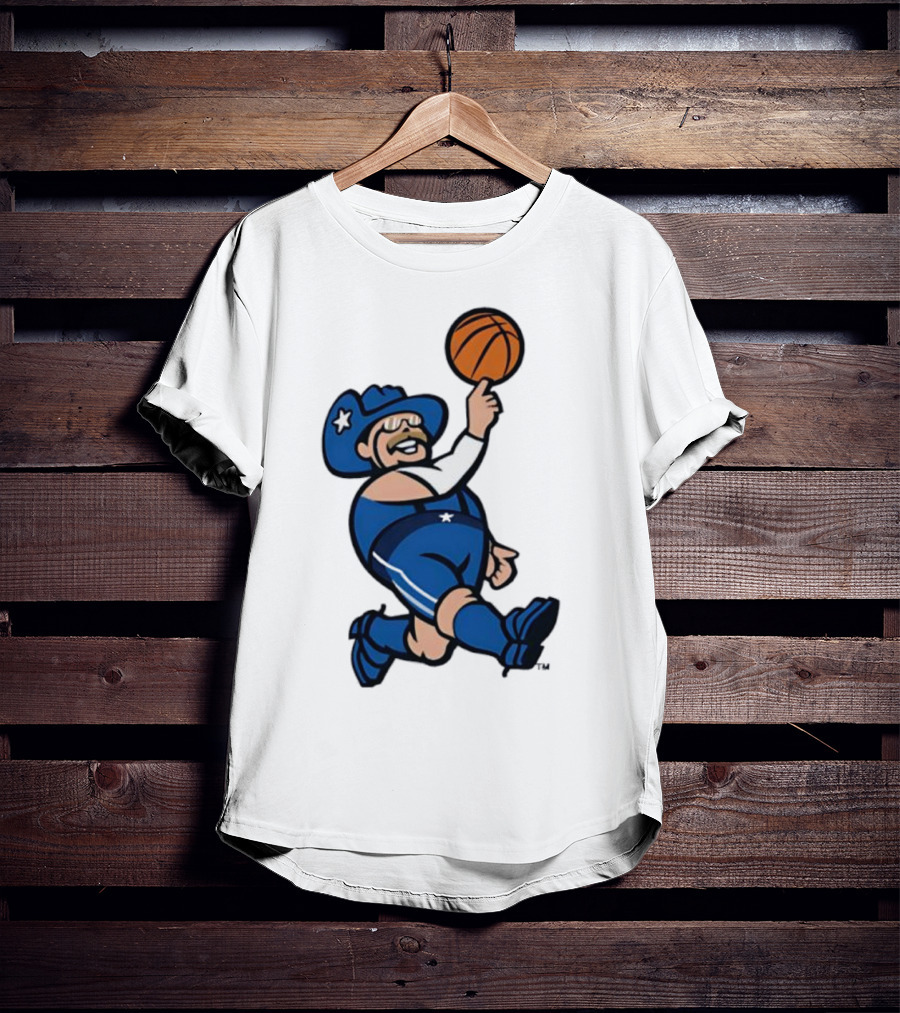 Frisco RoughRiders Dallas Mavericks Crossover Mascot Basketball Cowboy T-Shirt