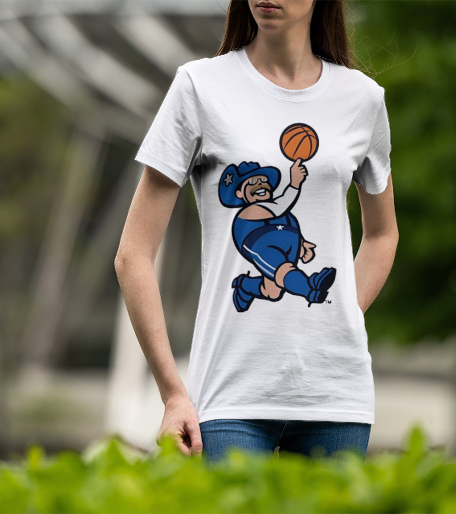Frisco RoughRiders Dallas Mavericks Crossover Mascot Basketball Cowboy T-Shirt