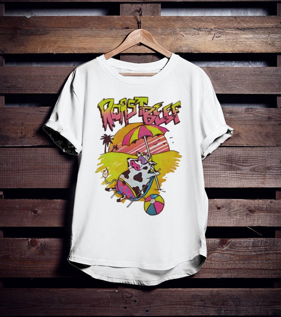 Roast Beef Sunbathing Cow Graphic Gaten Matarazzo Dustin Stranger Things T-Shirt