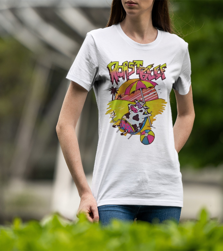 Roast Beef Sunbathing Cow Graphic Gaten Matarazzo Dustin Stranger Things T-Shirt
