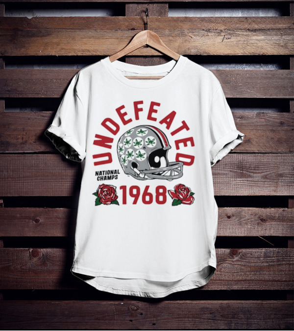 Ohio State Buckeyes Undefeated 1968 Rose Bowl Helmet T-Shirt