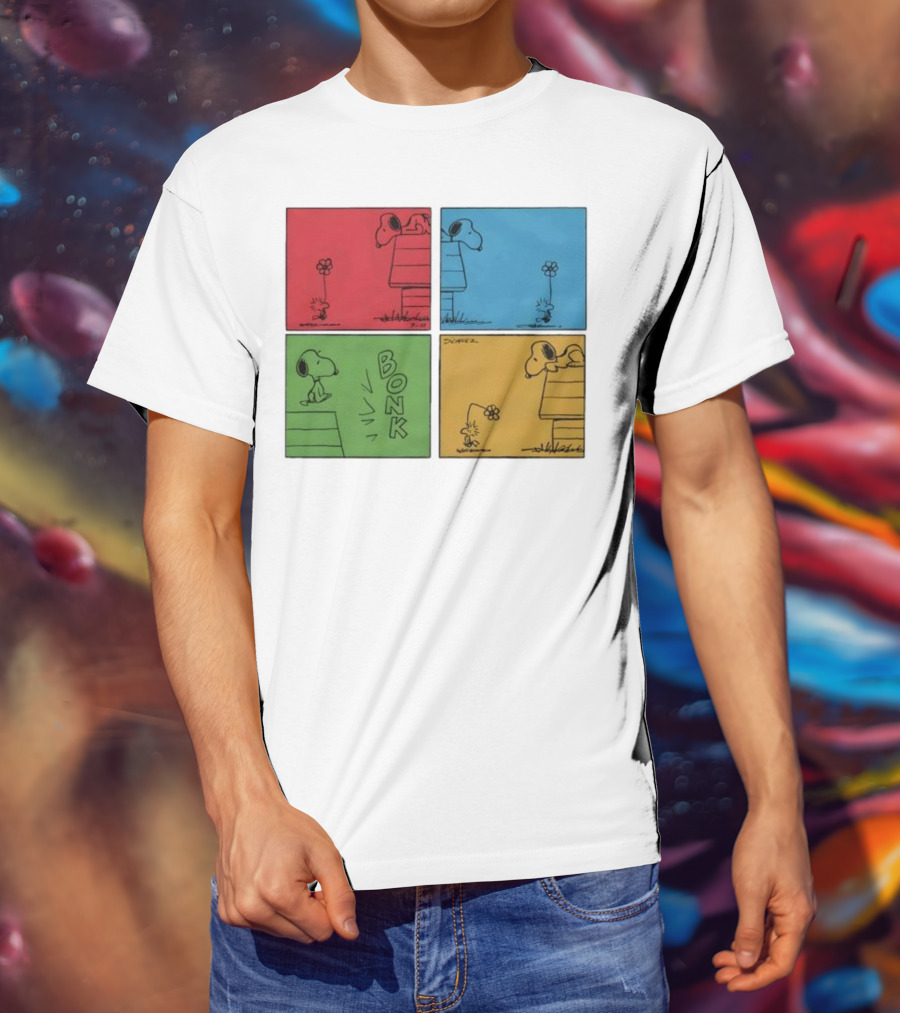 Snoopy And Woodstock Comic Panels Bonk Series By Schulz T-Shirt