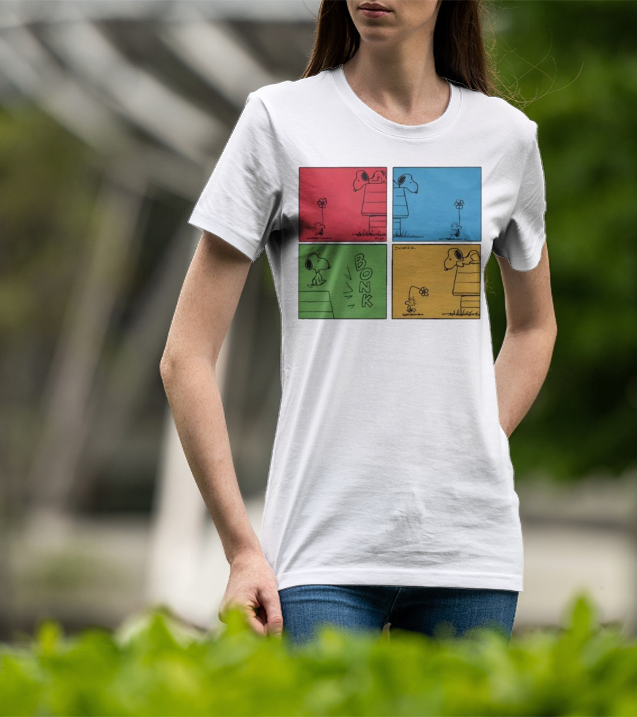 Snoopy And Woodstock Comic Panels Bonk Series By Schulz T-Shirt