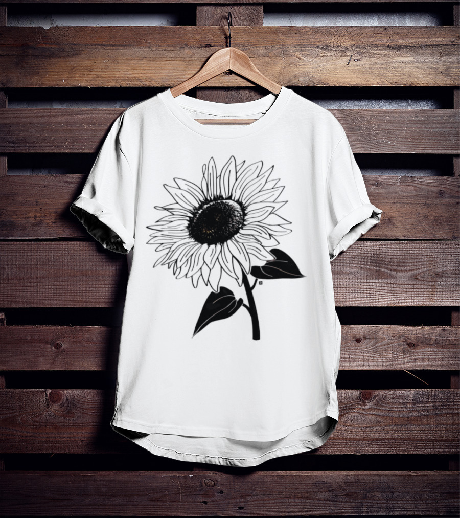 Sunflower Beautiful Botanical Art T-Shirt
