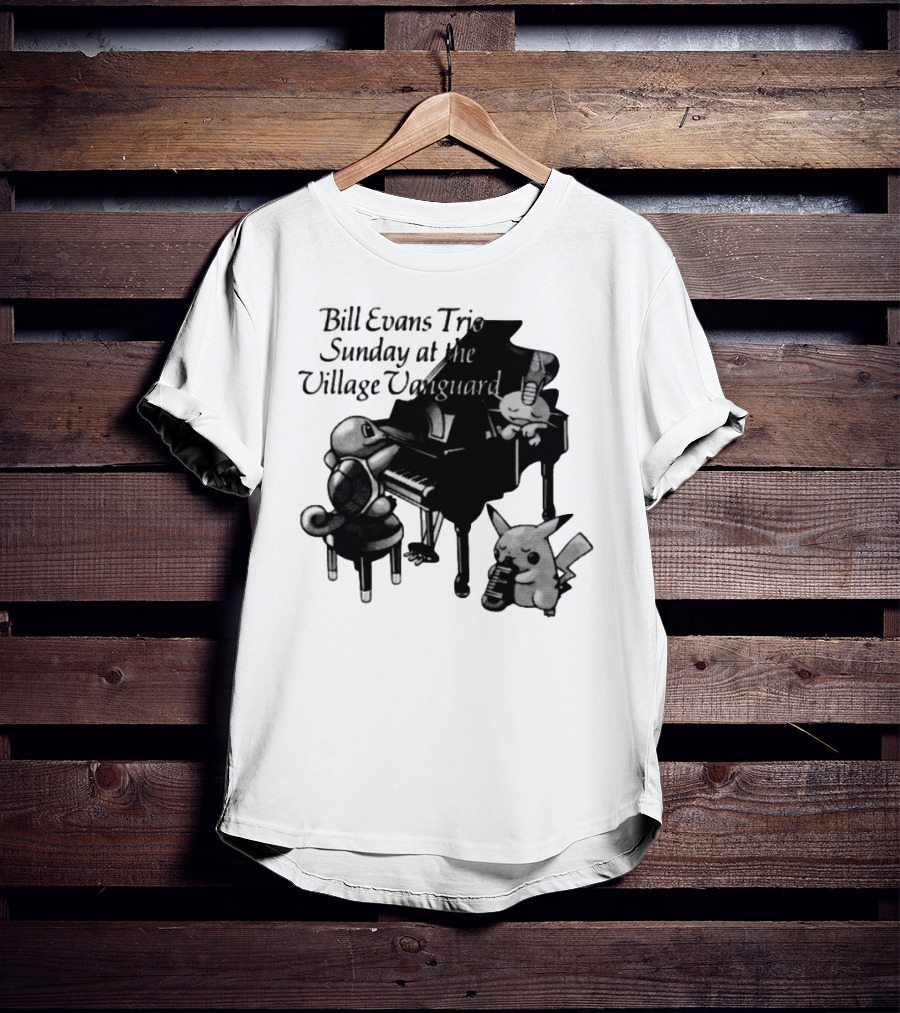 Bill Evans Trio Sunday At The Village Vanguard Pikachu Squirtle Playing Piano T-Shirt