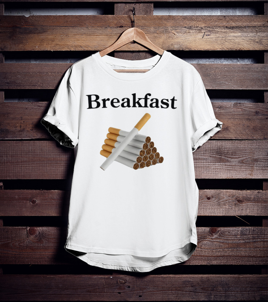 Breakfast Cigarette Stacked Cigarettes Pyramid T-Shirt