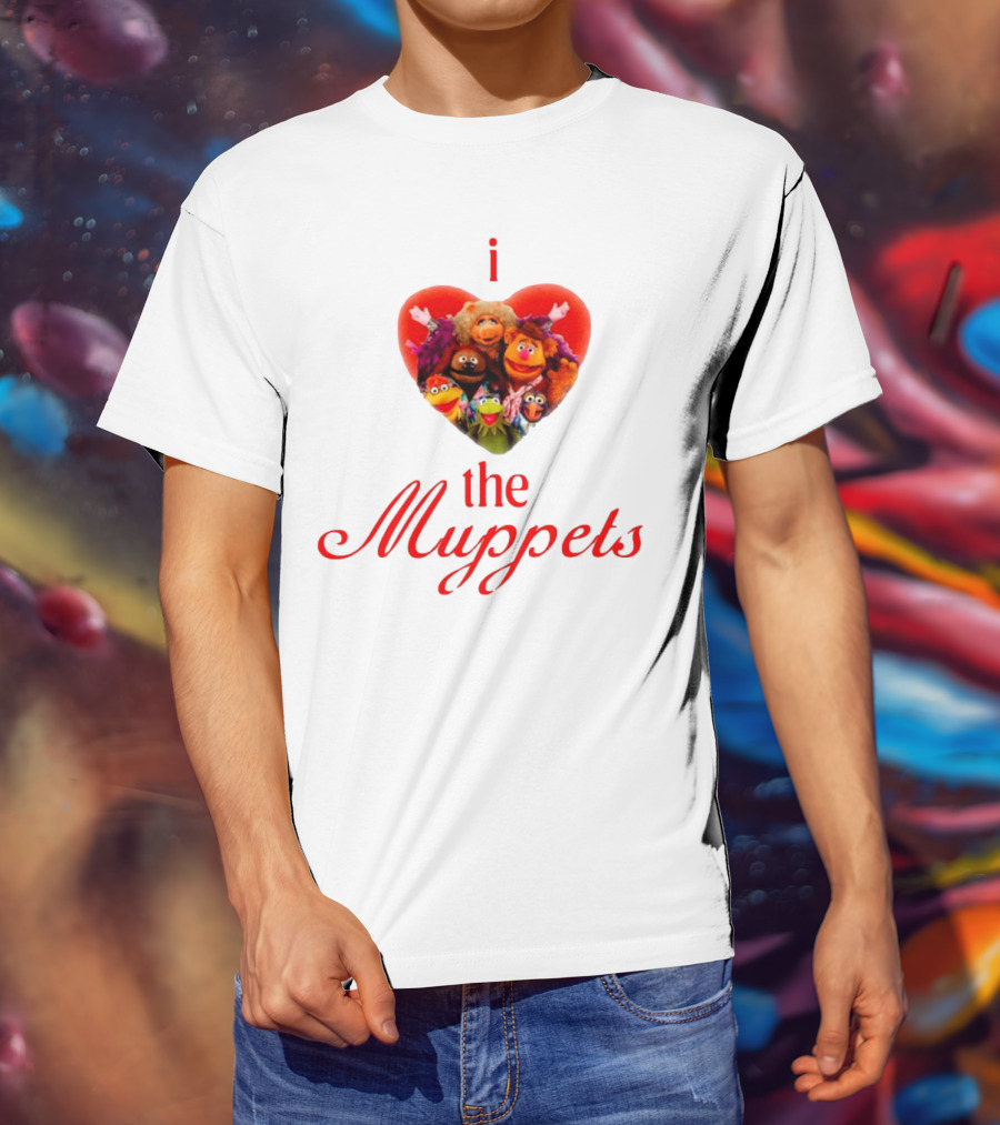 I Love The Muppets Characters Heart Group Image T-Shirt