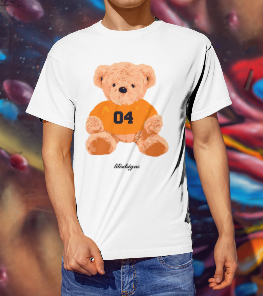 Lilisdsigns 04 Teddy Bear Plush Toy In Orange T-Shirt