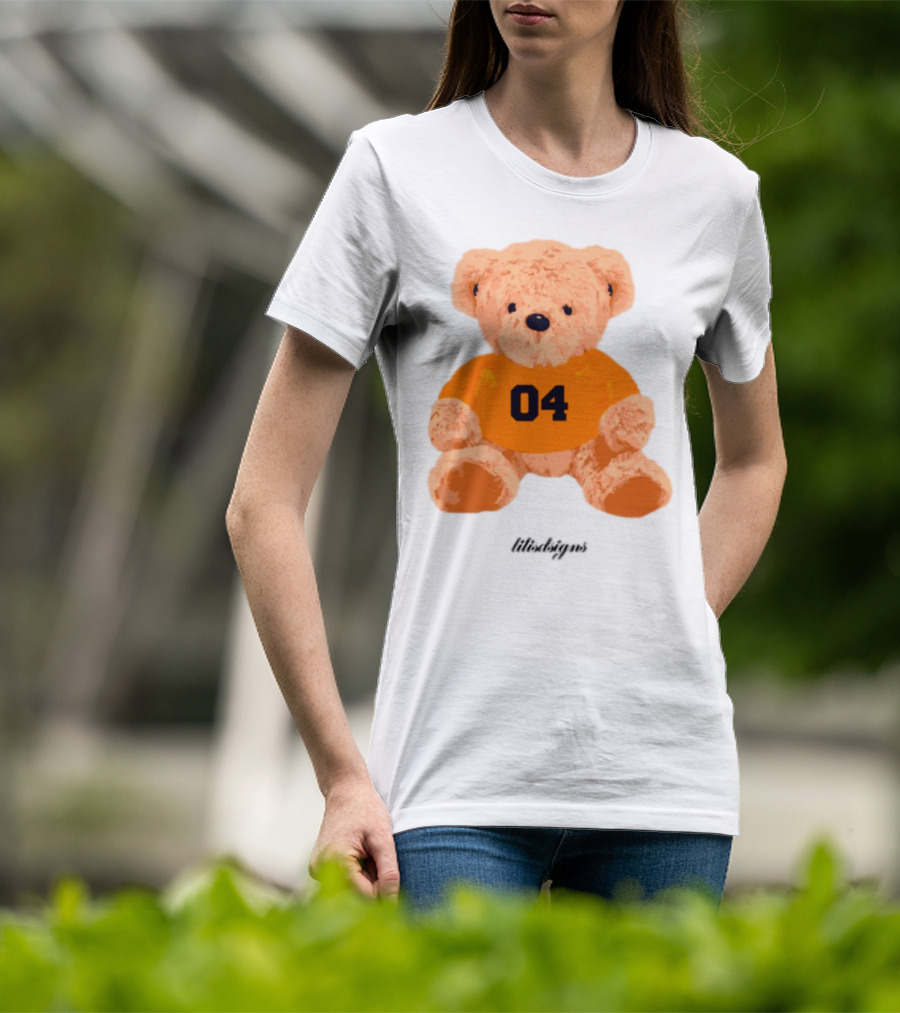 Lilisdsigns 04 Teddy Bear Plush Toy In Orange T-Shirt