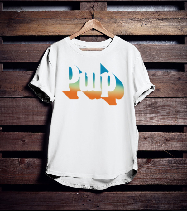 Pulp Sunset Ombre Text Style T-Shirt