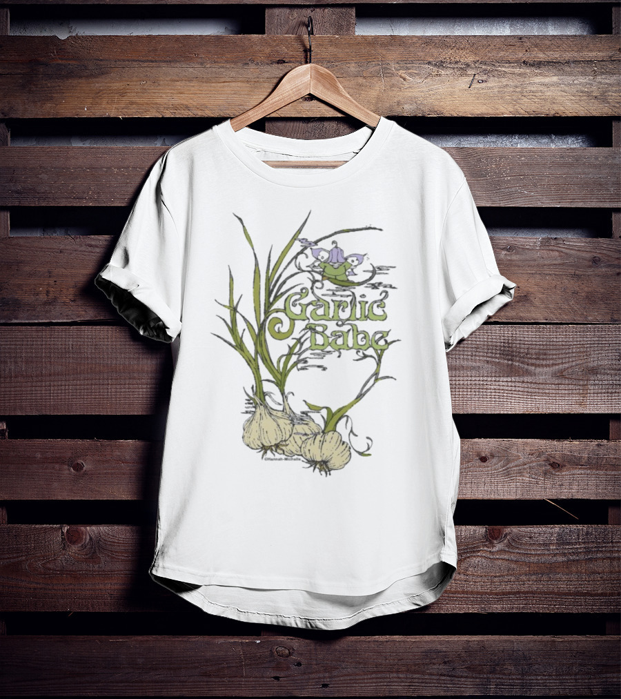 Hannah Michelle Garlic Babe Fairy Illustration T-Shirt