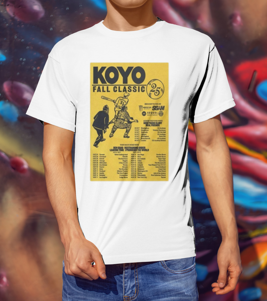 Koyo Fall Classic 2025 Tour Featuring New Found Glory Real Friends Ben Quad Restraining Order T-Shirt