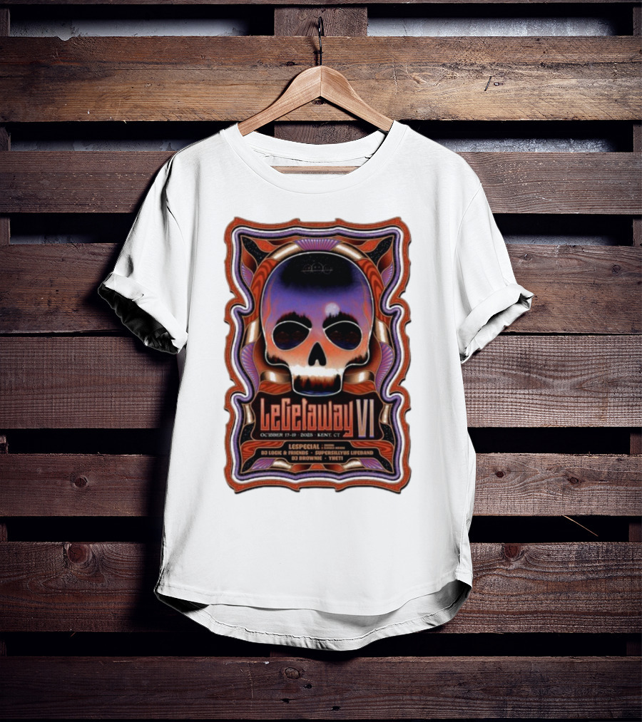 LeGetaway VI Lespecial October 17-19 2025 Kent CT Skull DJ Logic Supersillyus Lifeband T-Shirt