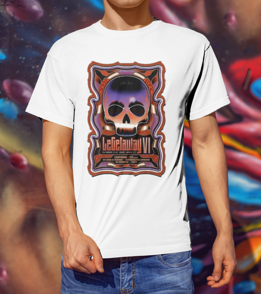 LeGetaway VI Lespecial October 17-19 2025 Kent CT Skull DJ Logic Supersillyus Lifeband T-Shirt