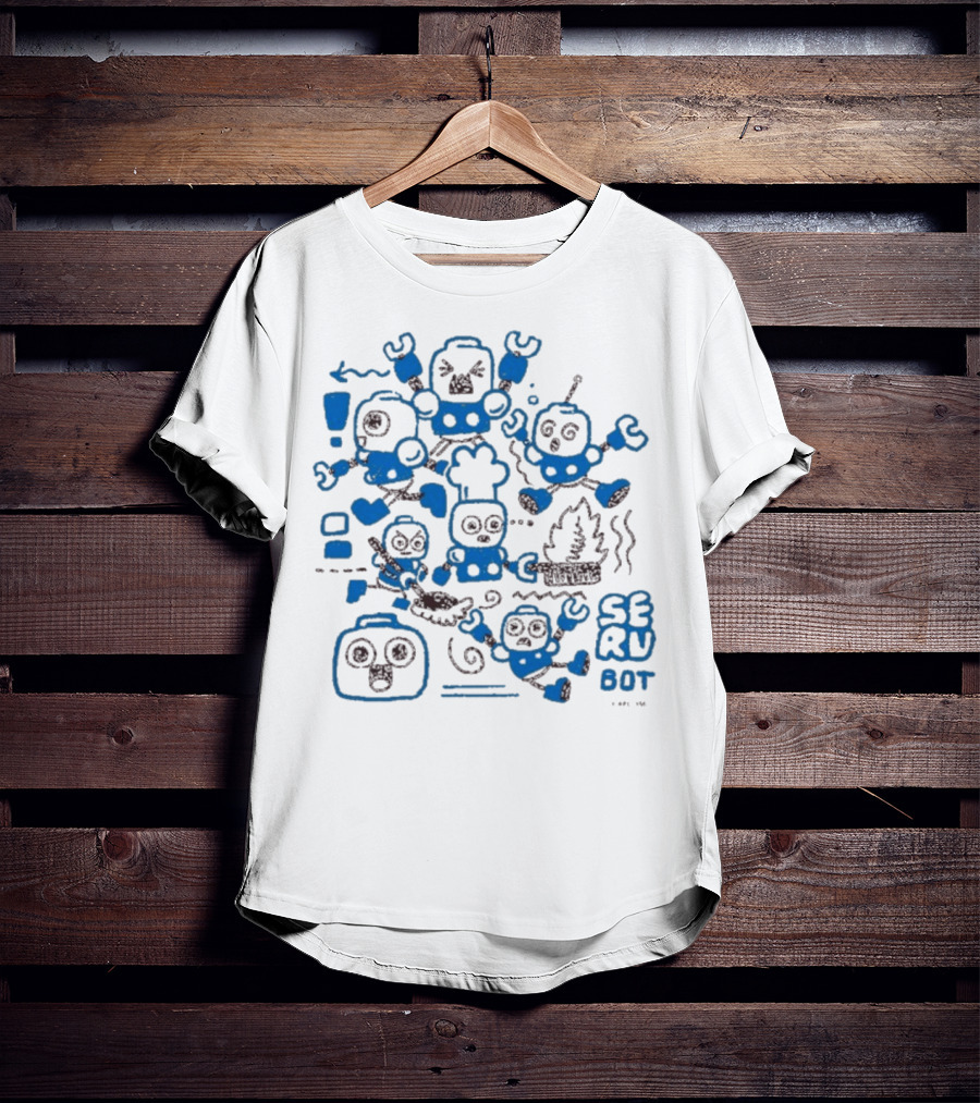 Mega Man Messy SERU Bots Blue And Brown Compilation T-Shirt
