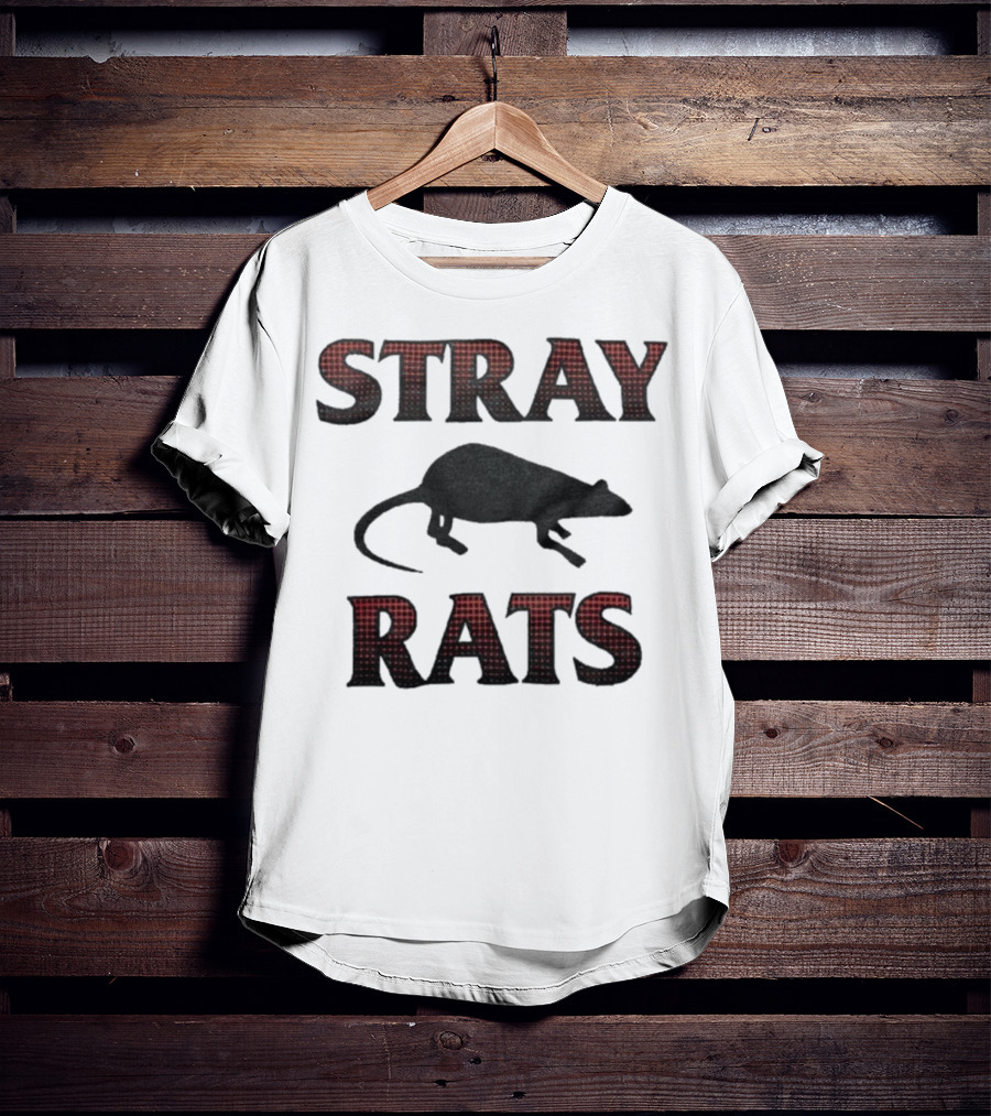 Stray Rats Rodenticide Halftone Dark Rat Silhouette T-Shirt