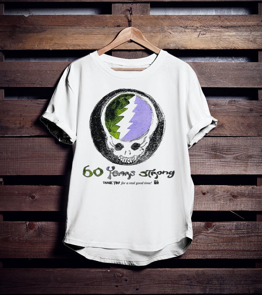 60 Years Strong Thank You For A Real Good Time Skull Halloween Sketch T-Shirt
