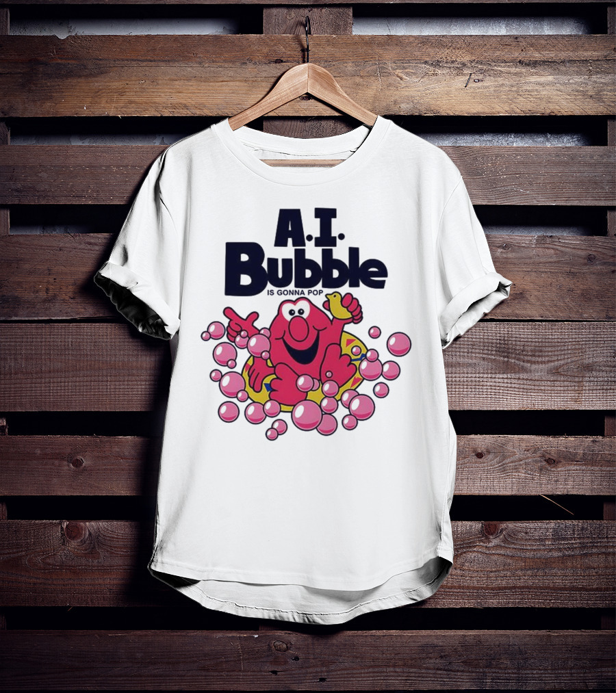 A.I. Bubble Is Gonna Pop Funny Red Character With Pink Bubbles T-Shirt