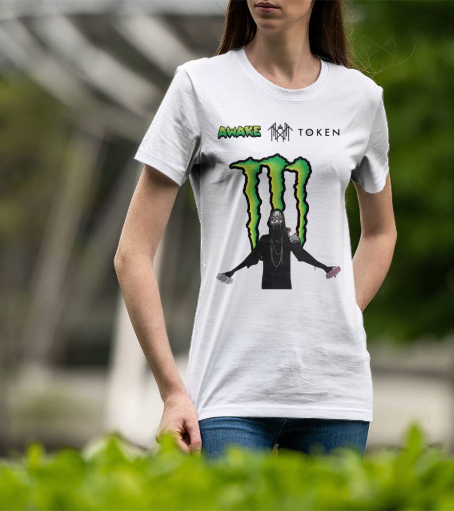 Awake Token Monster Energy Hooded Figure T-Shirt