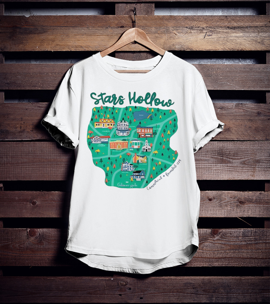 Stars Hollow Map Gilmore Girls Town Landmarks T-Shirt