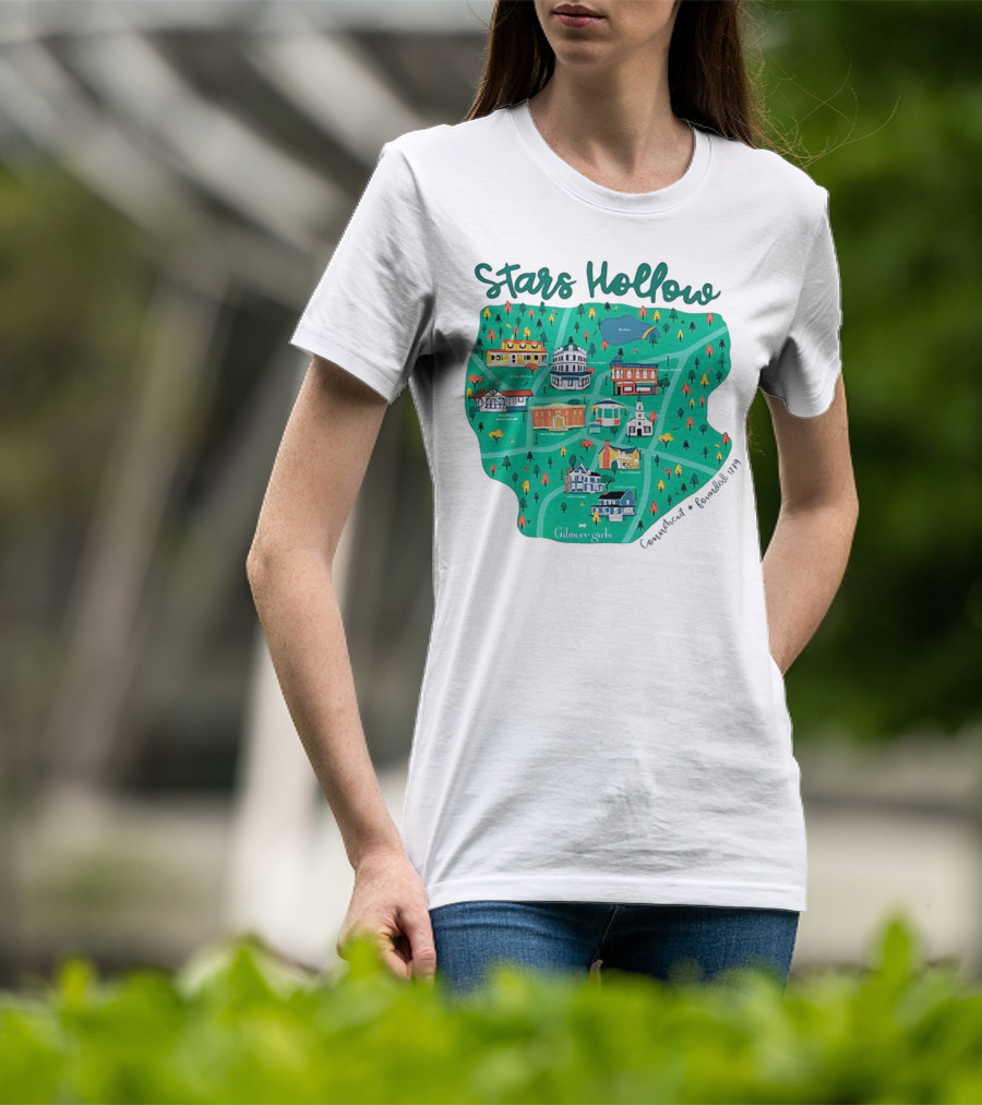 Stars Hollow Map Gilmore Girls Town Landmarks T-Shirt