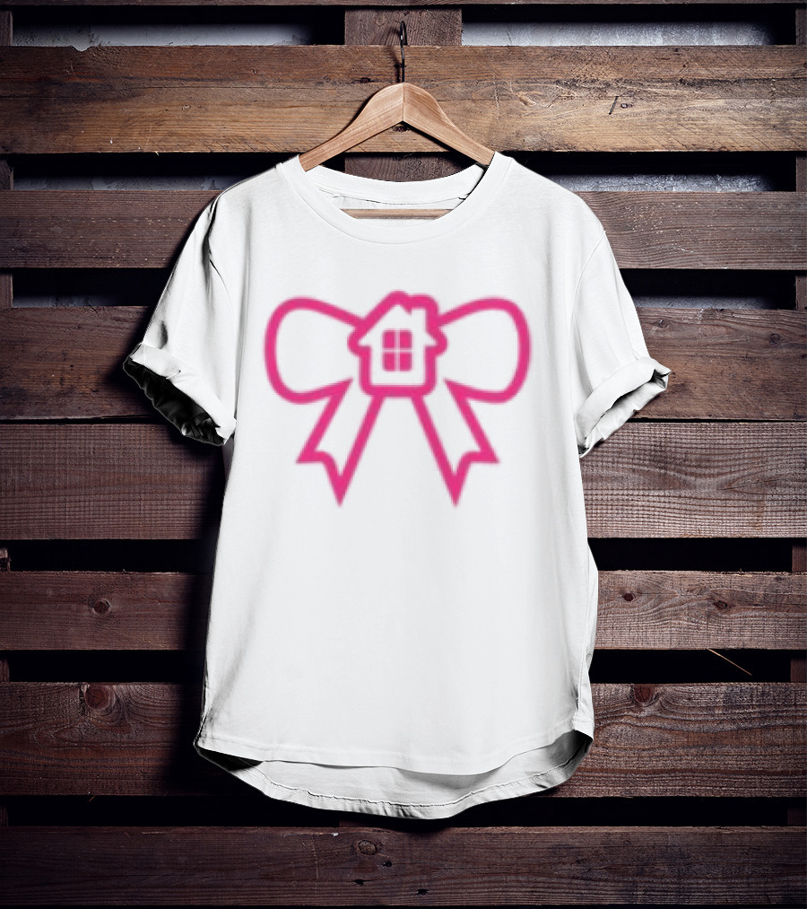 Glowhouse White Pink Bow Ribbon T-Shirt