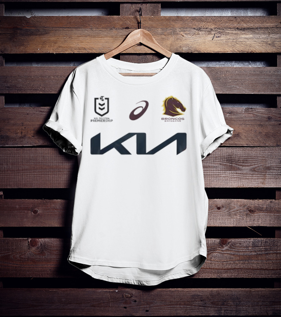 Kia Brisbane Broncos 2025 NRL Away Jersey Asics National Rugby League T-Shirt