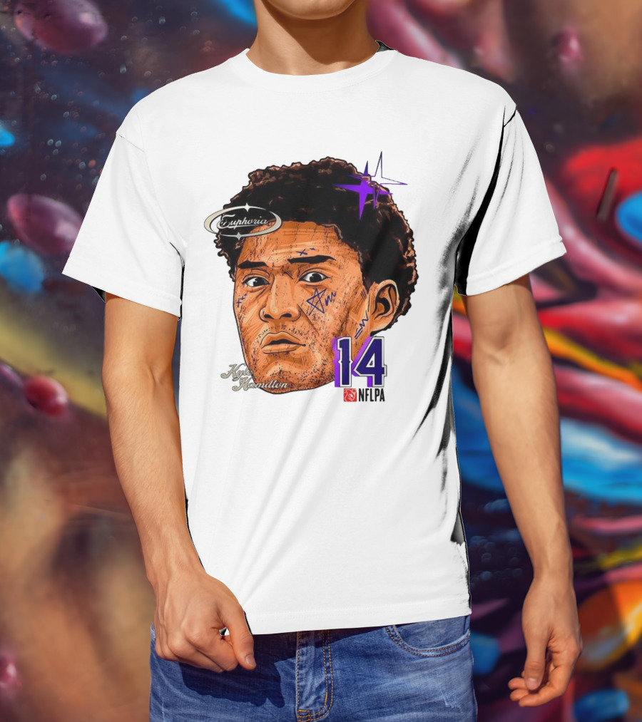 Kyle Hamilton Baltimore Ravens Euphoria Number 14 Ravens Star T-Shirt