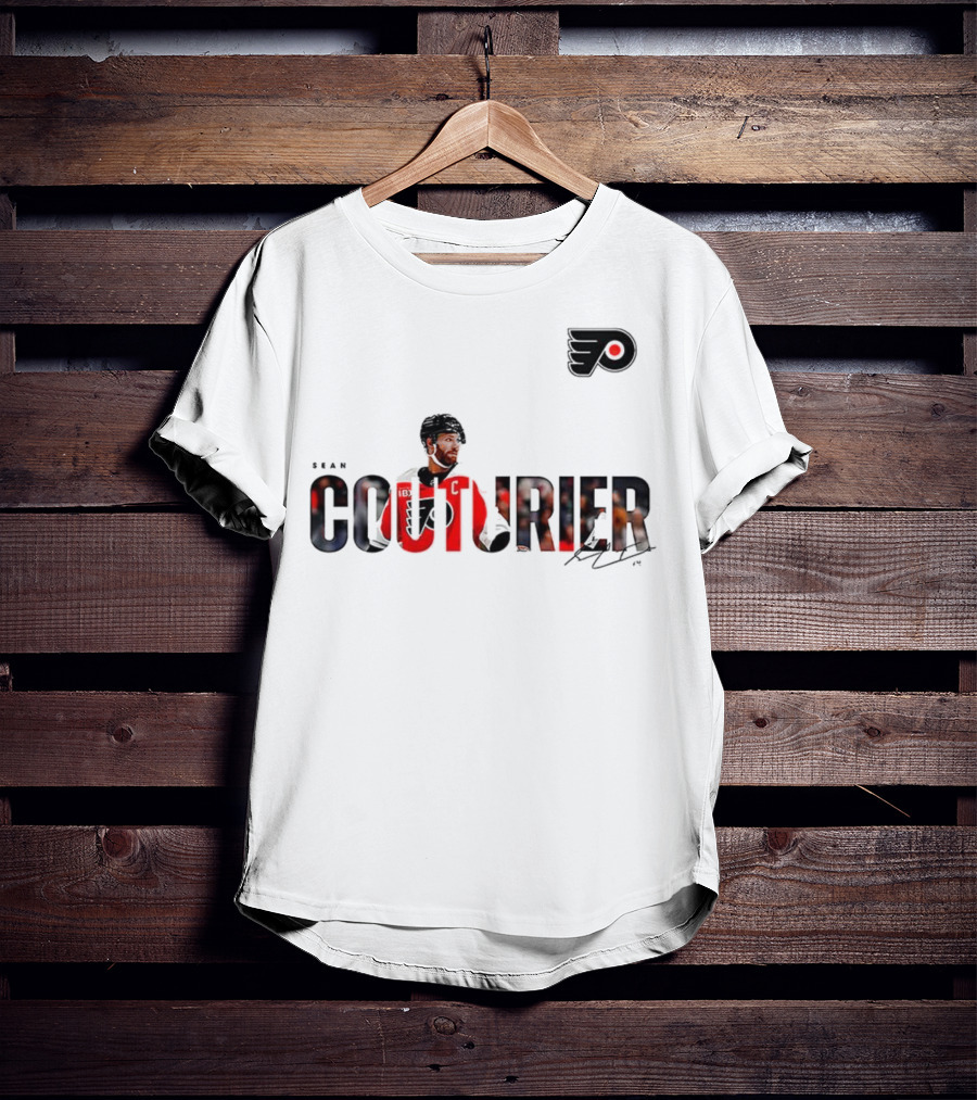 Sean Couturier Philadelphia Flyers Signature NHL C Captain T-Shirt