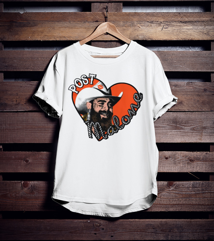 Big Ass Stadium Tour Post Malone Heart Cowboy Design T-Shirt