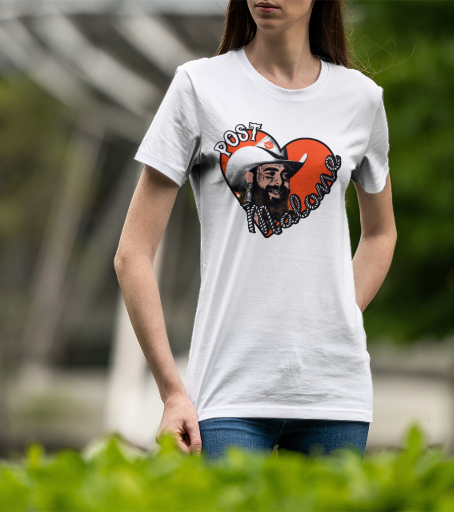 Big Ass Stadium Tour Post Malone Heart Cowboy Design T-Shirt