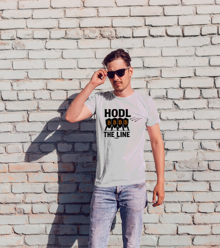 Fomo21 Hodl The Line Bitcoin Warrior BBBB T-Shirt