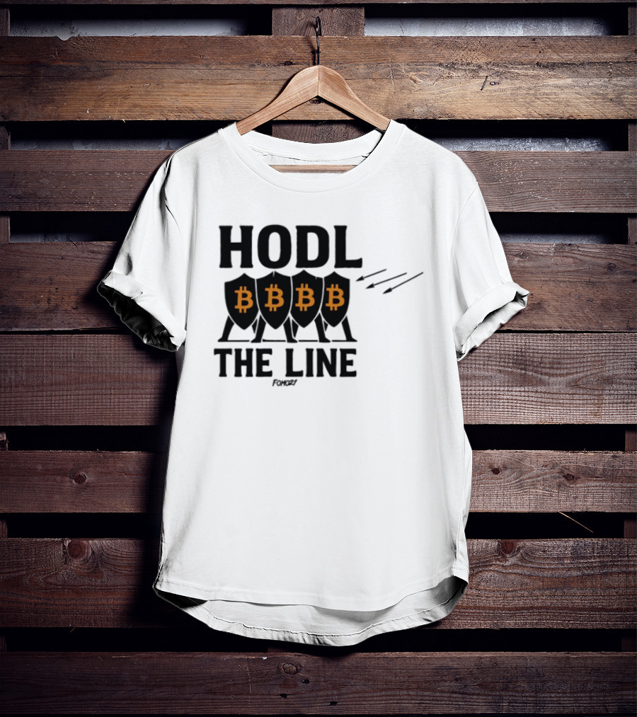 Fomo21 Hodl The Line Bitcoin Warrior BBBB T-Shirt