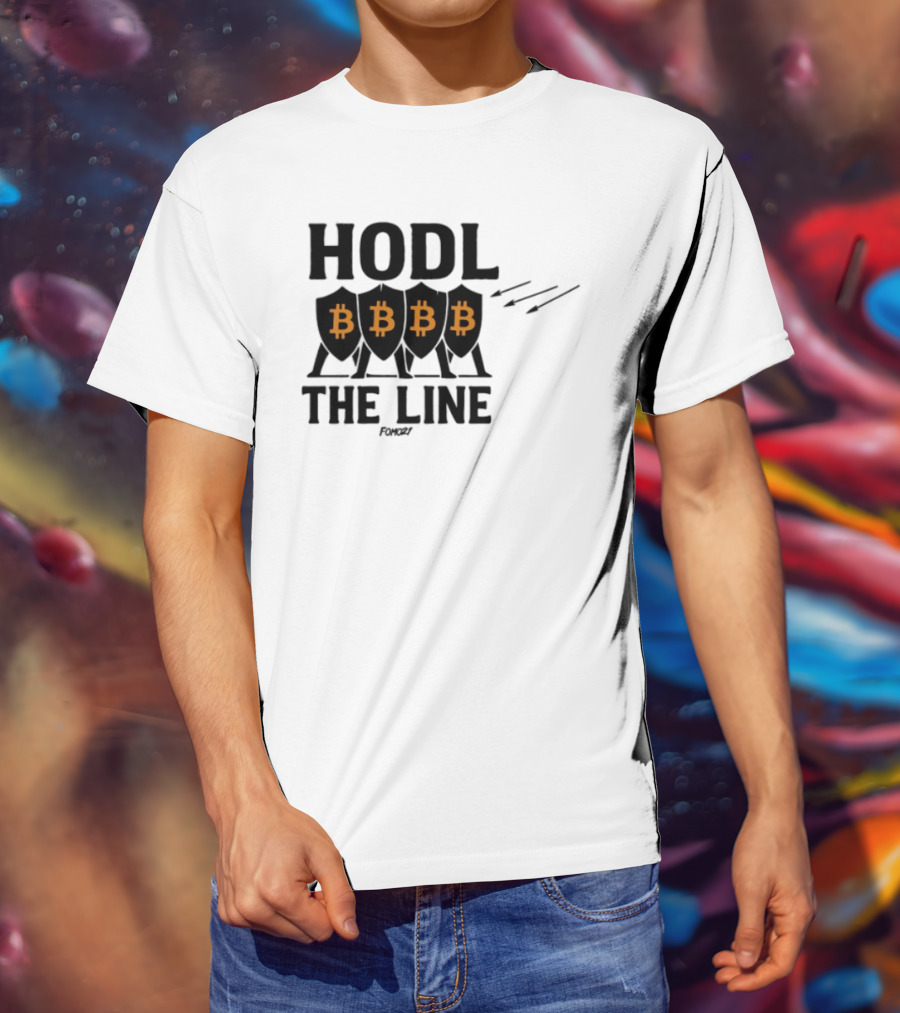 Fomo21 Hodl The Line Bitcoin Warrior BBBB T-Shirt