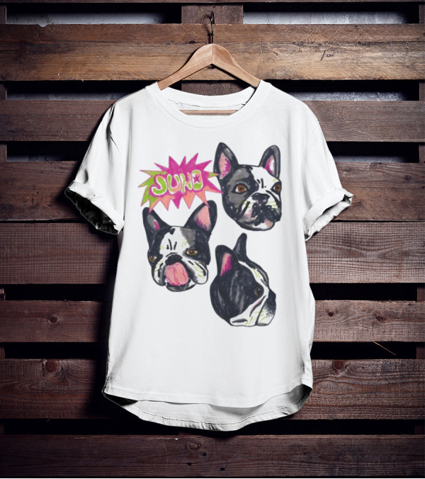 Kel Lauren Remi Wolf Juno Dog French Bulldog Faces T-Shirt